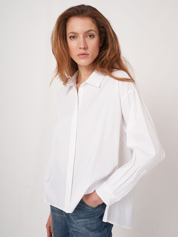 Chemise en popeline avec fentes sur le devant image number 3