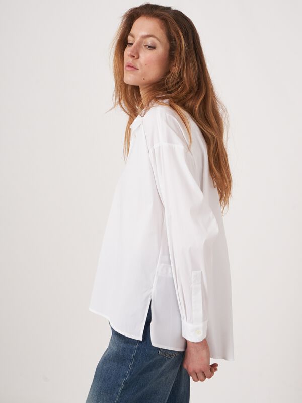 Chemise en popeline avec fentes sur le devant image number 4