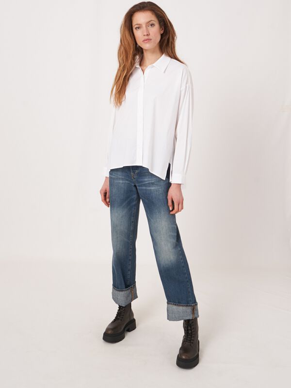 Chemise en popeline avec fentes sur le devant image number 5