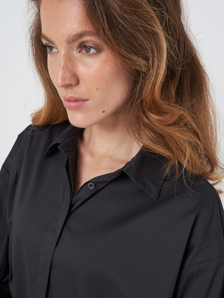 Popeline blouse met splitjes image number 3