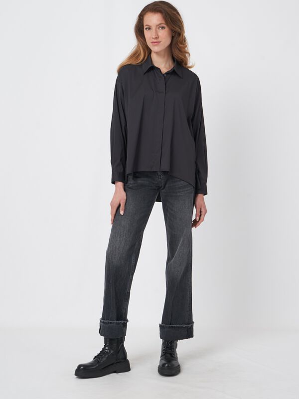 Chemise en popeline avec fentes sur le devant image number 5