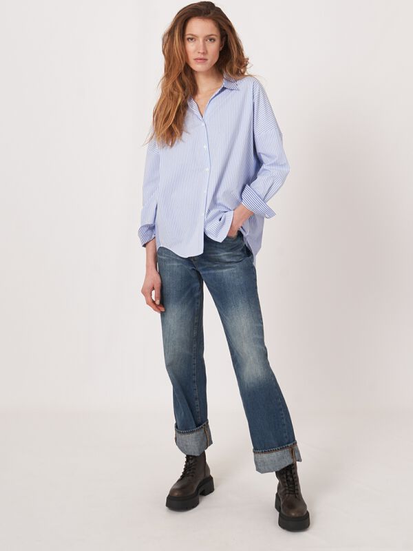 Shirt with mixed stripe pattern image number 4