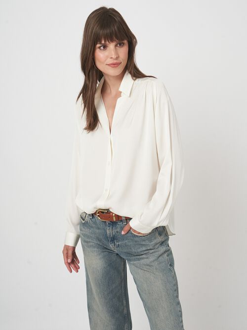 Zijden blouse met losse pasvorm