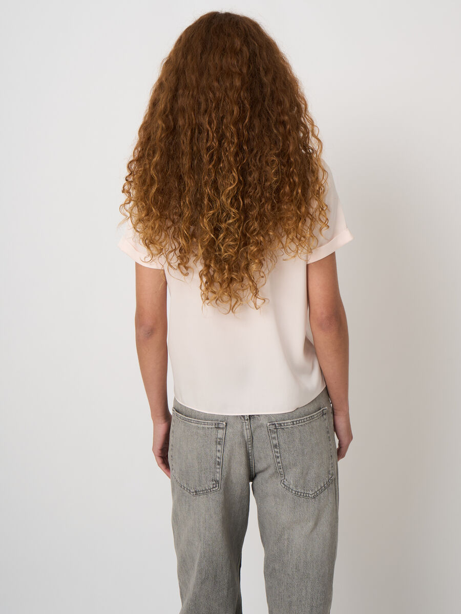Women&rsquo;s stretch silk top with rolled sleeves | repeat image number 2