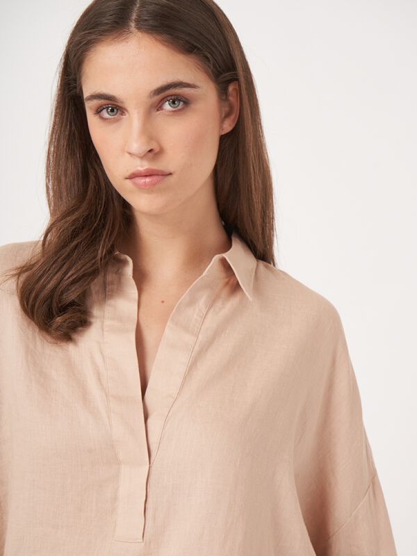 Oversized Leinen Hemdbluse image number 3
