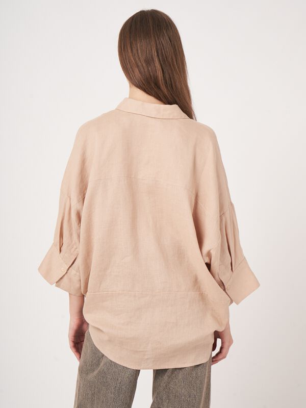 Oversized Leinen Hemdbluse image number 5
