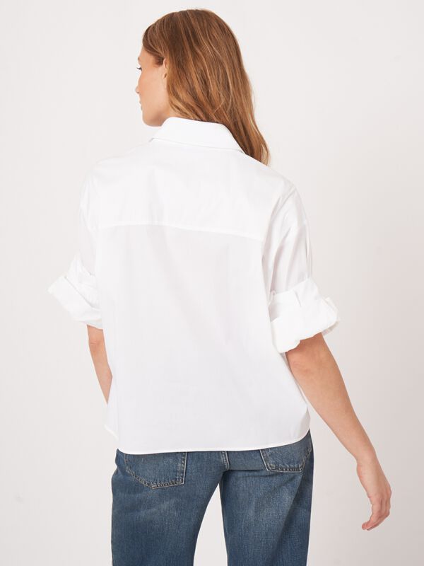 Chemise en popeline douce avec manchette retroussée image number 4