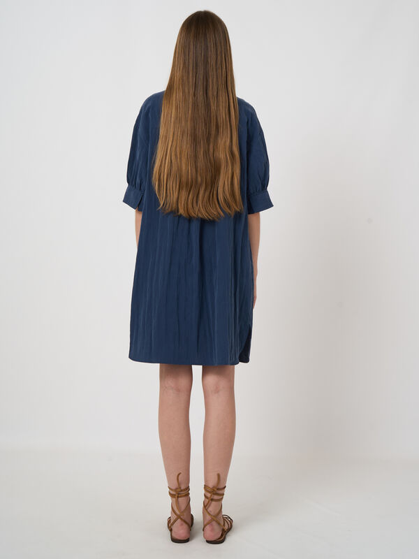 Shirt dress with short puff sleeves image number 2