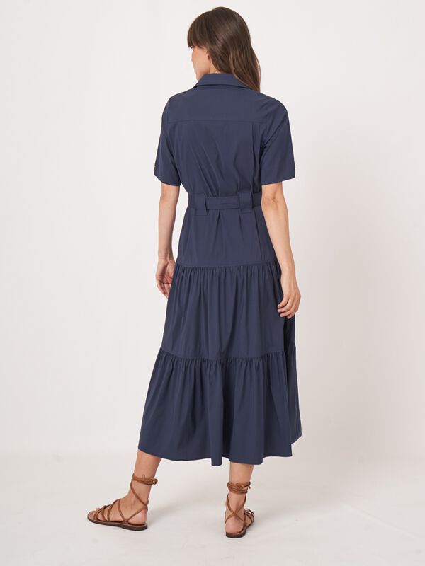 Gelaagde hemdjurk van zachte popeline image number 4