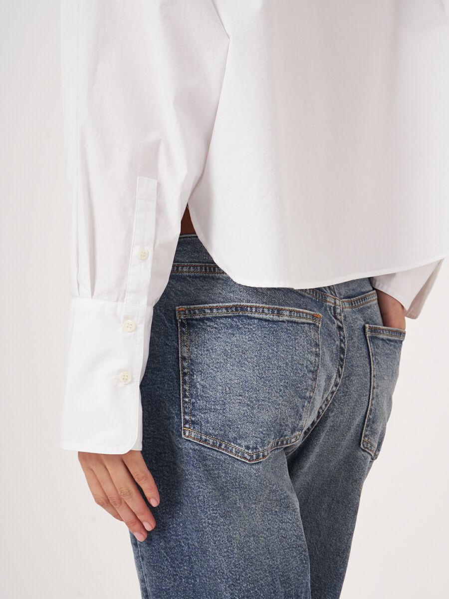 Kort en oversized katoenen hemd  image number 3