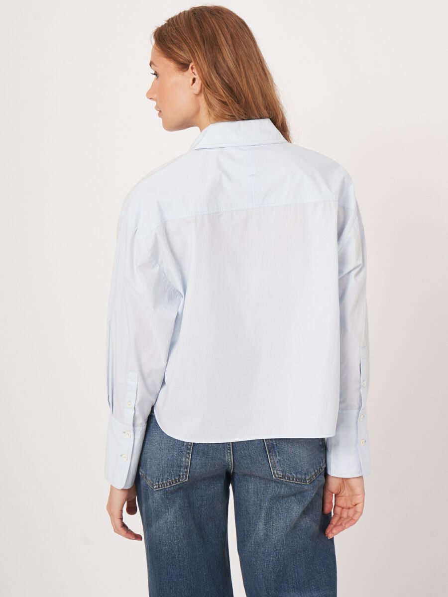 Gek&uuml;rztes l&auml;ssige Hemdbluse aus Baumwolle image number 3