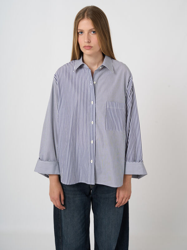 Mixed striped blouse image number 0