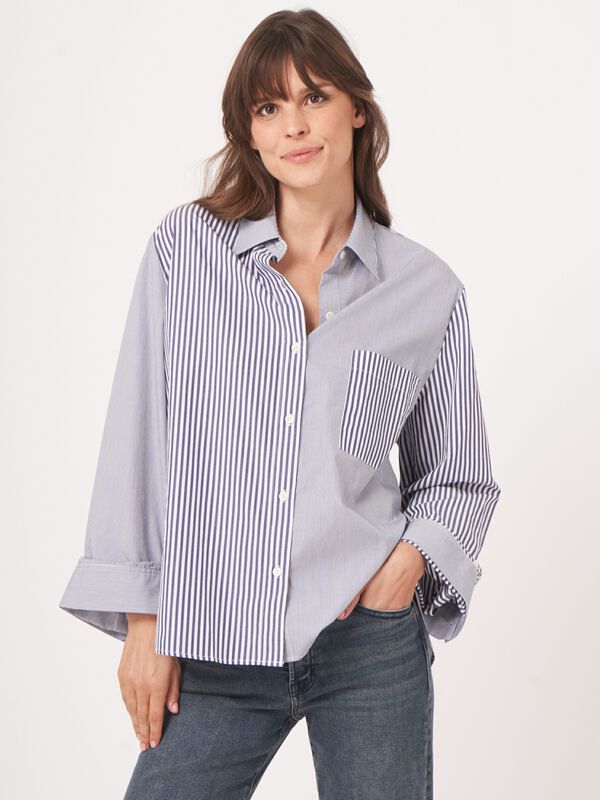 Mixed striped blouse image number 1
