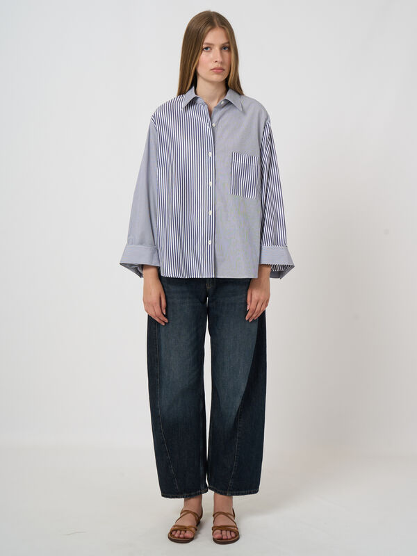 Mixed striped blouse image number 4
