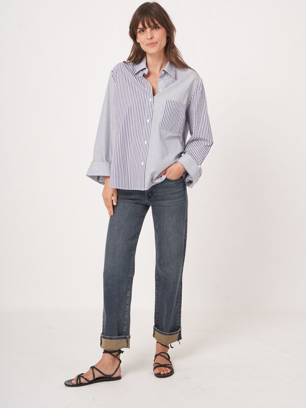 Mixed striped blouse image number 5