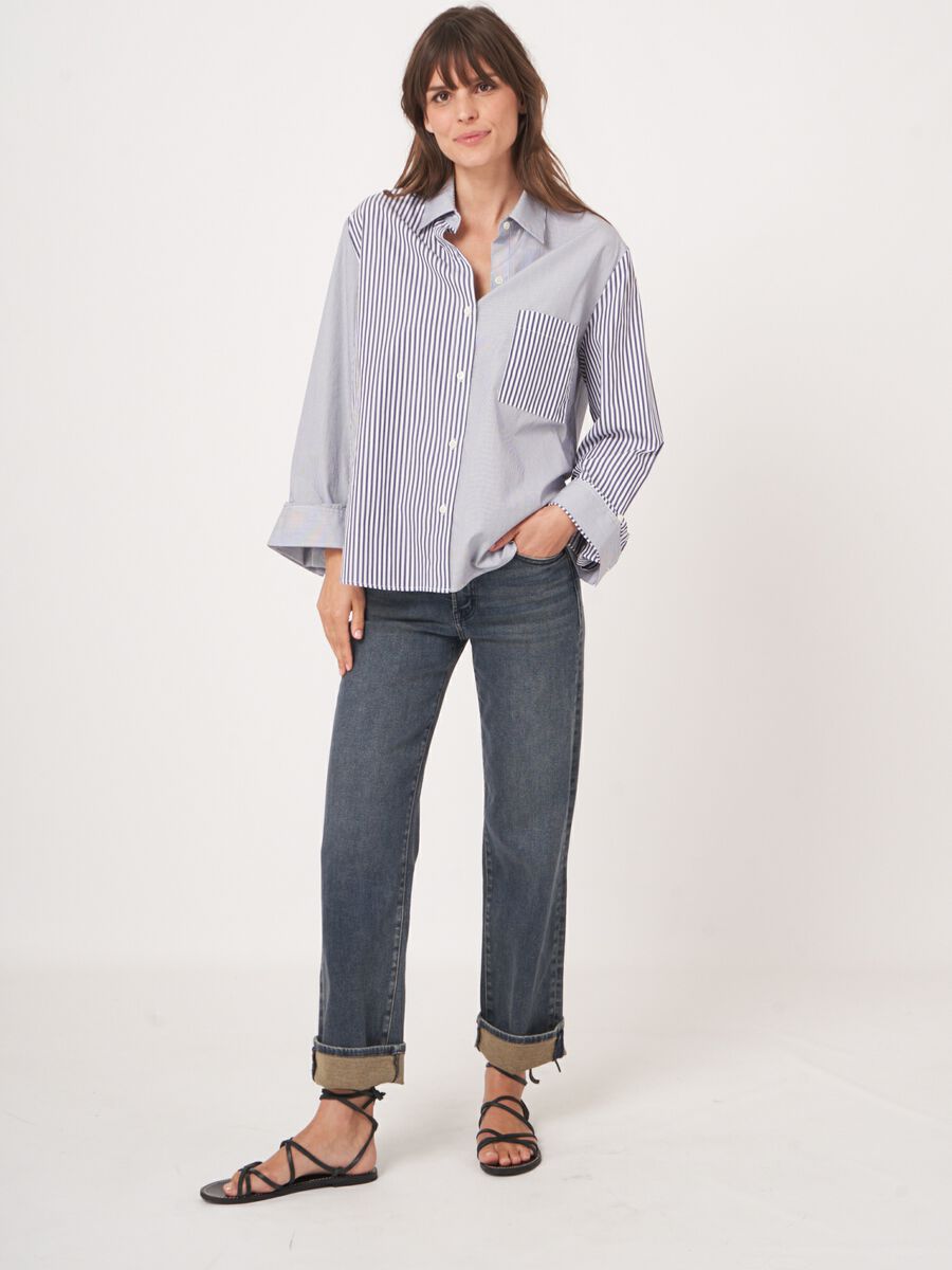 Gestreepte blouse met verschillende strepen image number 5