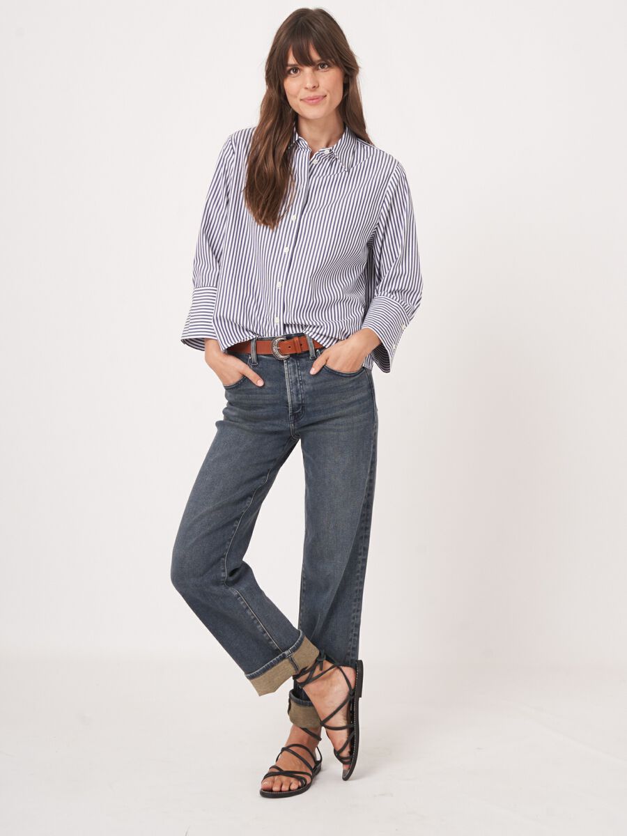 Katoenen blouse met strepen image number 5