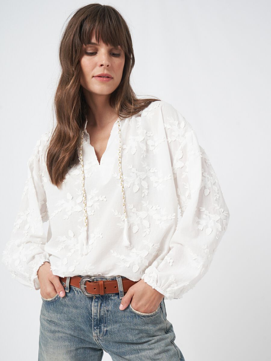 Bluse mit bestickten Blumen image number 2