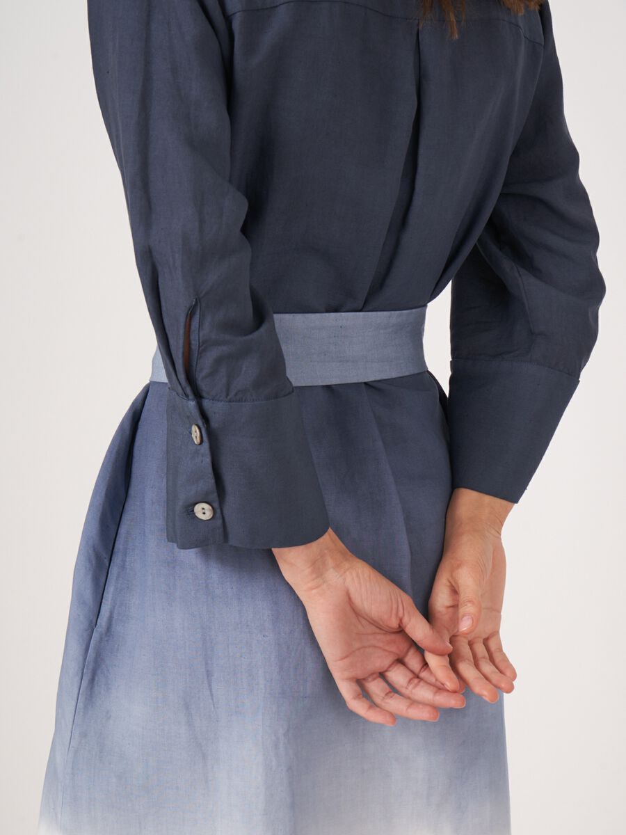 Hemdjurk met dipdye print van linnen-mix image number 5