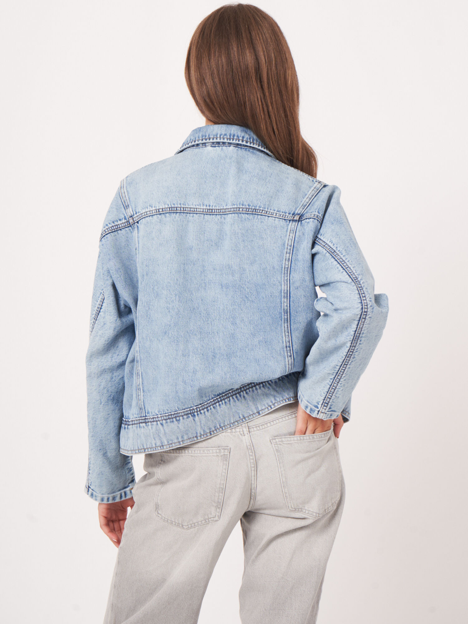 Denim Jacket with Oversized Pockets | REPEAT cashmere
