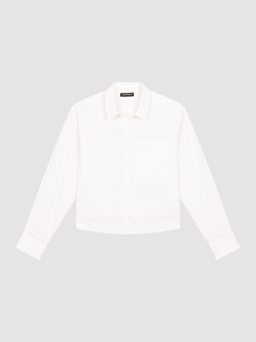 Poplin blouse van stretch katoen image number 0