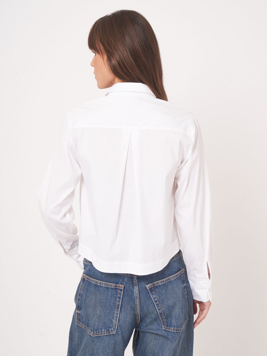 Klassische Bluse aus Baumwollpopeline image number 4
