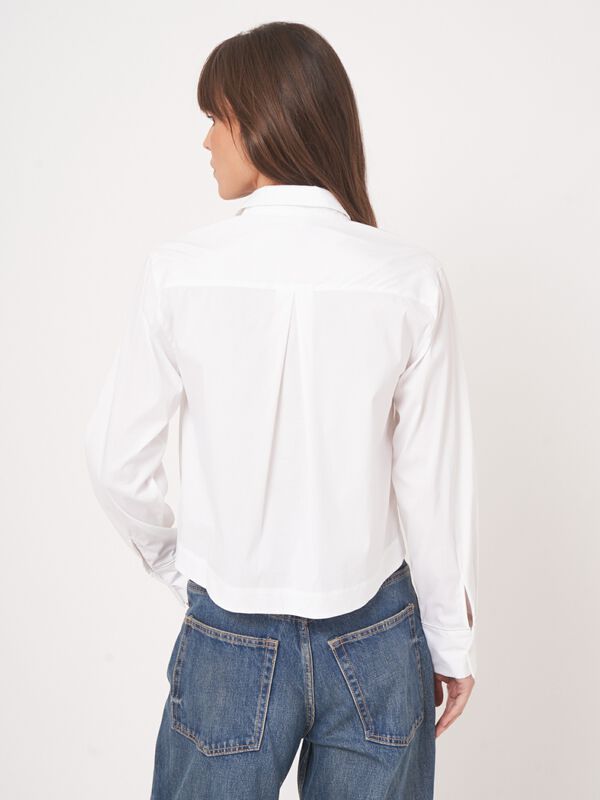 Long sleeve poplin shirt image number 5