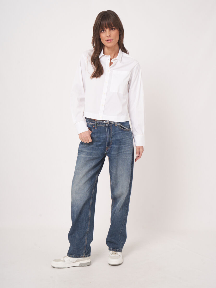 Klassische Bluse aus Baumwollpopeline image number 5