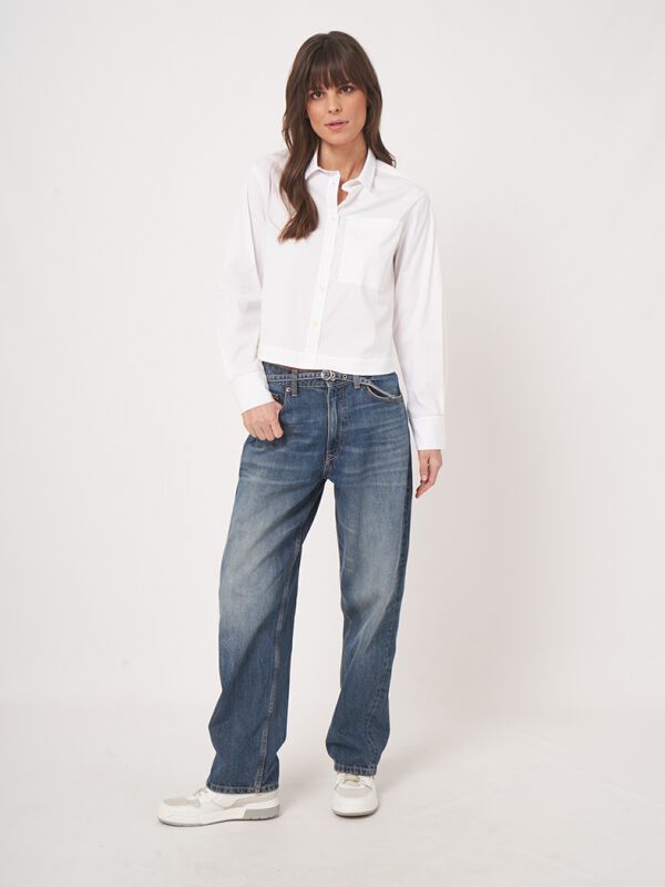 Long sleeve poplin shirt image number 6