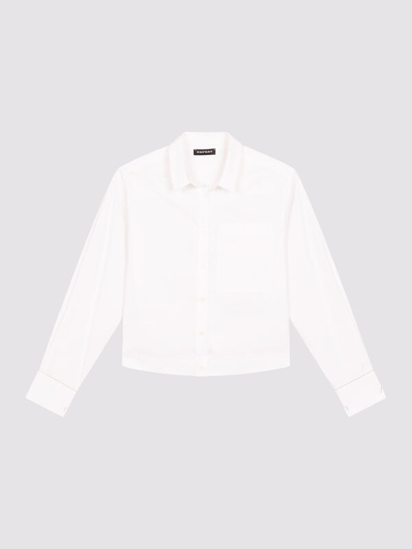 Klassische Bluse aus Baumwollpopeline image number 6