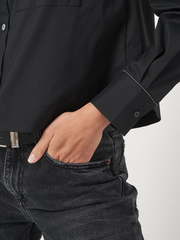 Klassische Bluse aus Baumwollpopeline image number 2