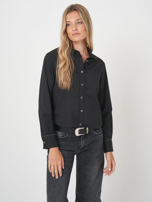 Klassische Bluse aus Baumwollpopeline image number 5