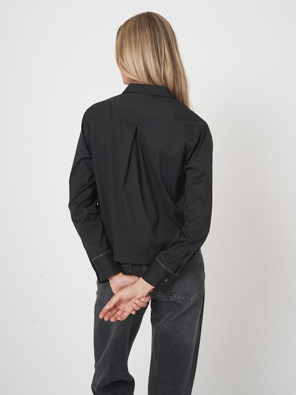 Klassische Bluse aus Baumwollpopeline image number 6