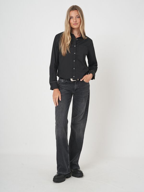 Klassische Bluse aus Baumwollpopeline image number 7