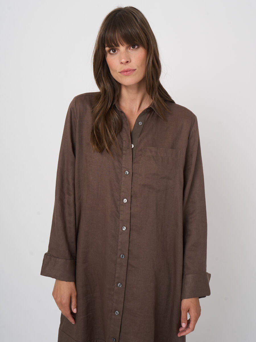 Women&rsquo;s pure linen shirt dress | repeat image number 3