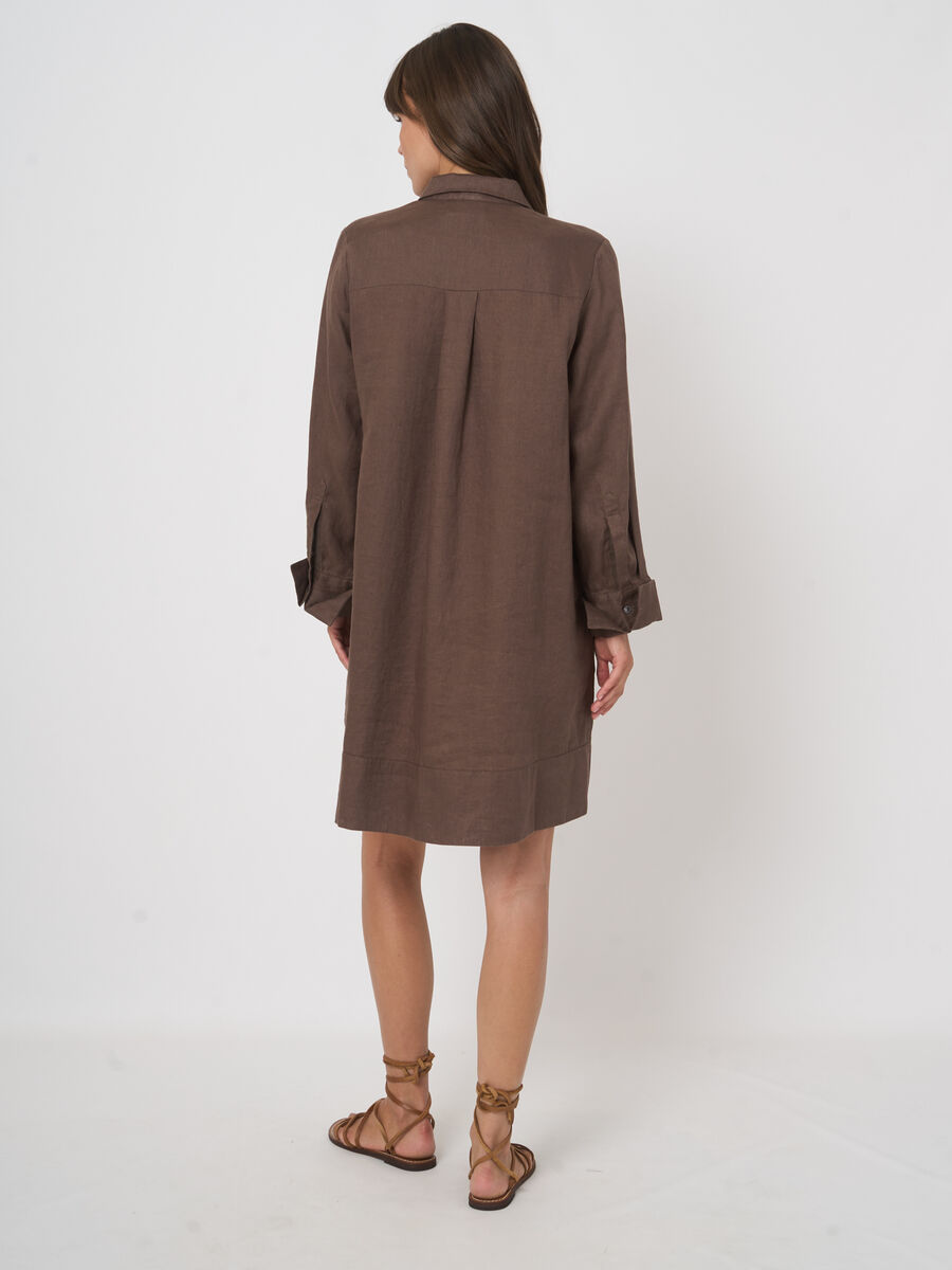 Women&rsquo;s pure linen shirt dress | repeat image number 4