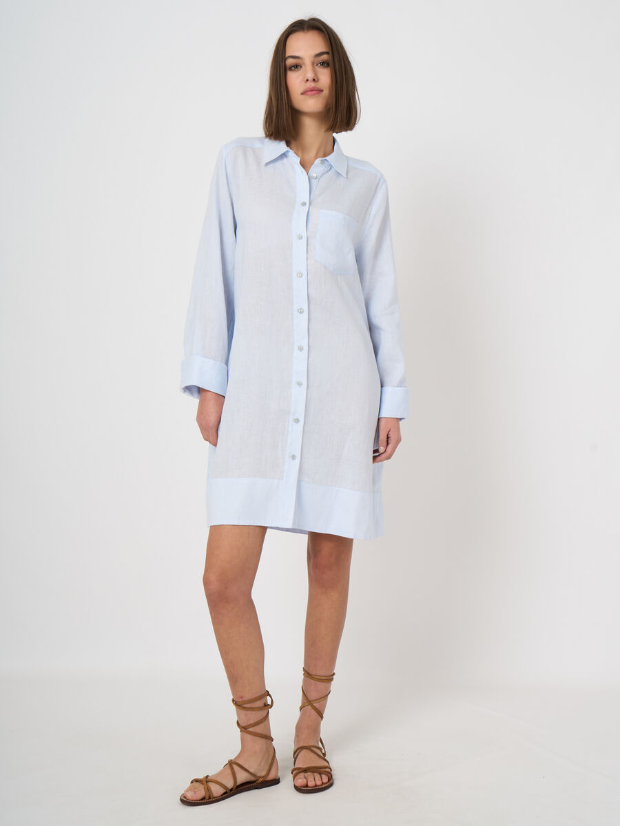 Women&rsquo;s pure linen shirt dress | repeat image number 1