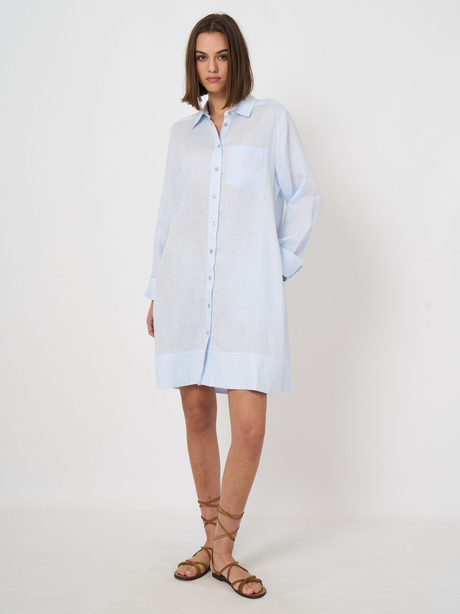 Women&rsquo;s pure linen shirt dress | repeat image number 4