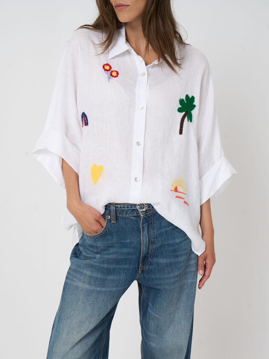 Women&rsquo;s linen blouse with embroidery | repeat image number 1