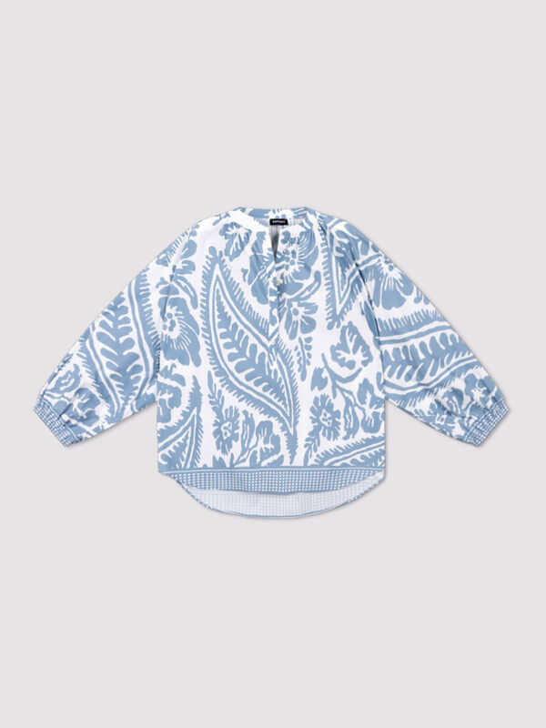 Women&rsquo;s cotton oversized pattern blouse image number 0
