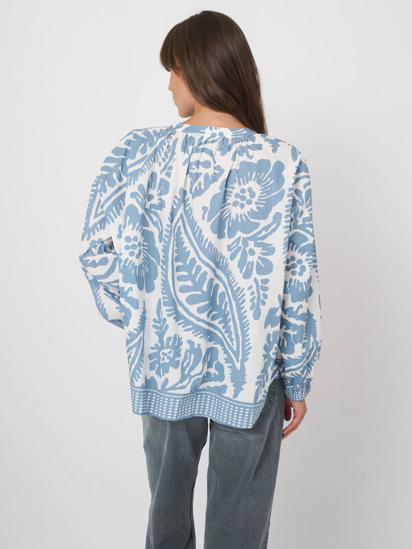 Women&rsquo;s cotton oversized pattern blouse image number 6