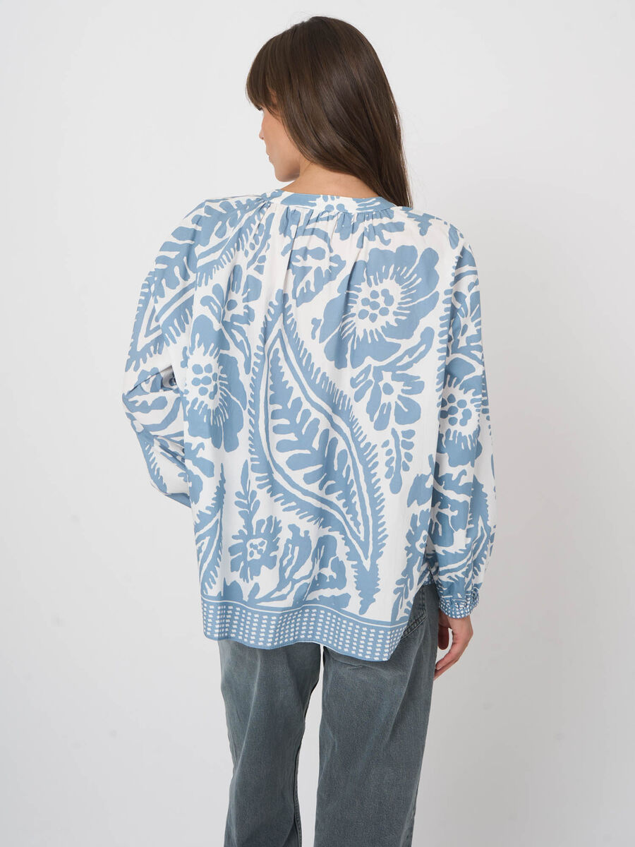 Women&rsquo;s cotton oversized pattern blouse image number 6