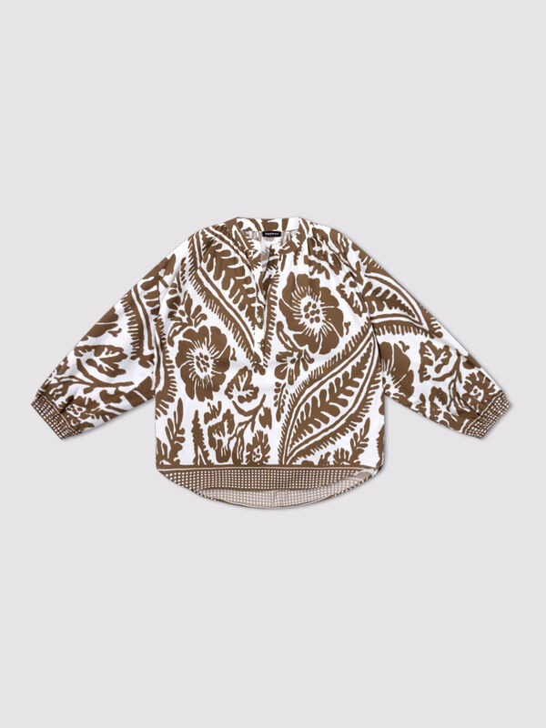 Women&rsquo;s cotton oversized pattern blouse | repeat image number 0