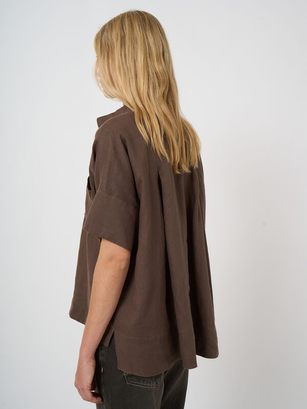 Women&rsquo;s linen embroidered batwing blouse | repeat image number 0