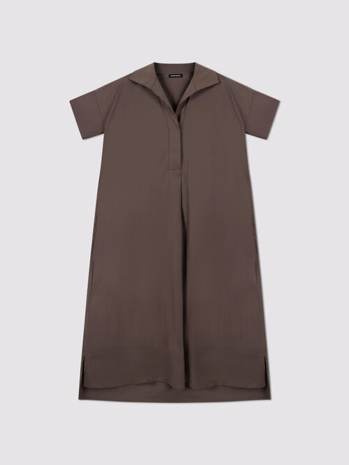 Women&rsquo;s stretch poplin a-line dress | repeat