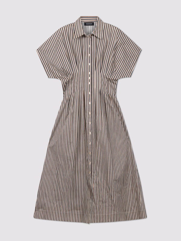 Women&rsquo;s stripe a-line dress in stretch cotton | repeat image number 4
