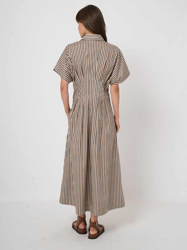 Women&rsquo;s stripe a-line dress in stretch cotton | repeat image number 7