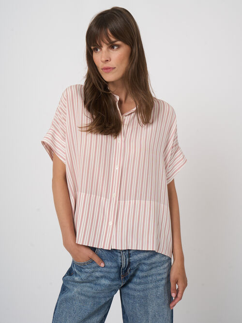 Women&rsquo;s pure silk striped blouse | repeat