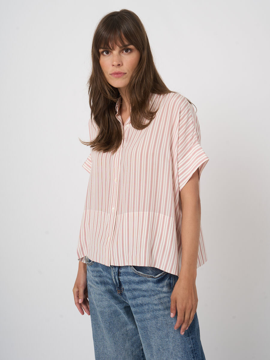 Women&rsquo;s pure silk striped blouse | repeat image number 2