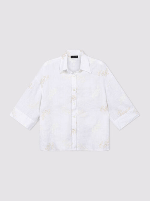 Women&rsquo;s linen embroidered blouse | repeat